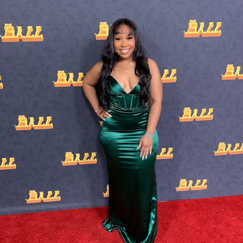 Elegant Emerald Green Satin Corset Dress